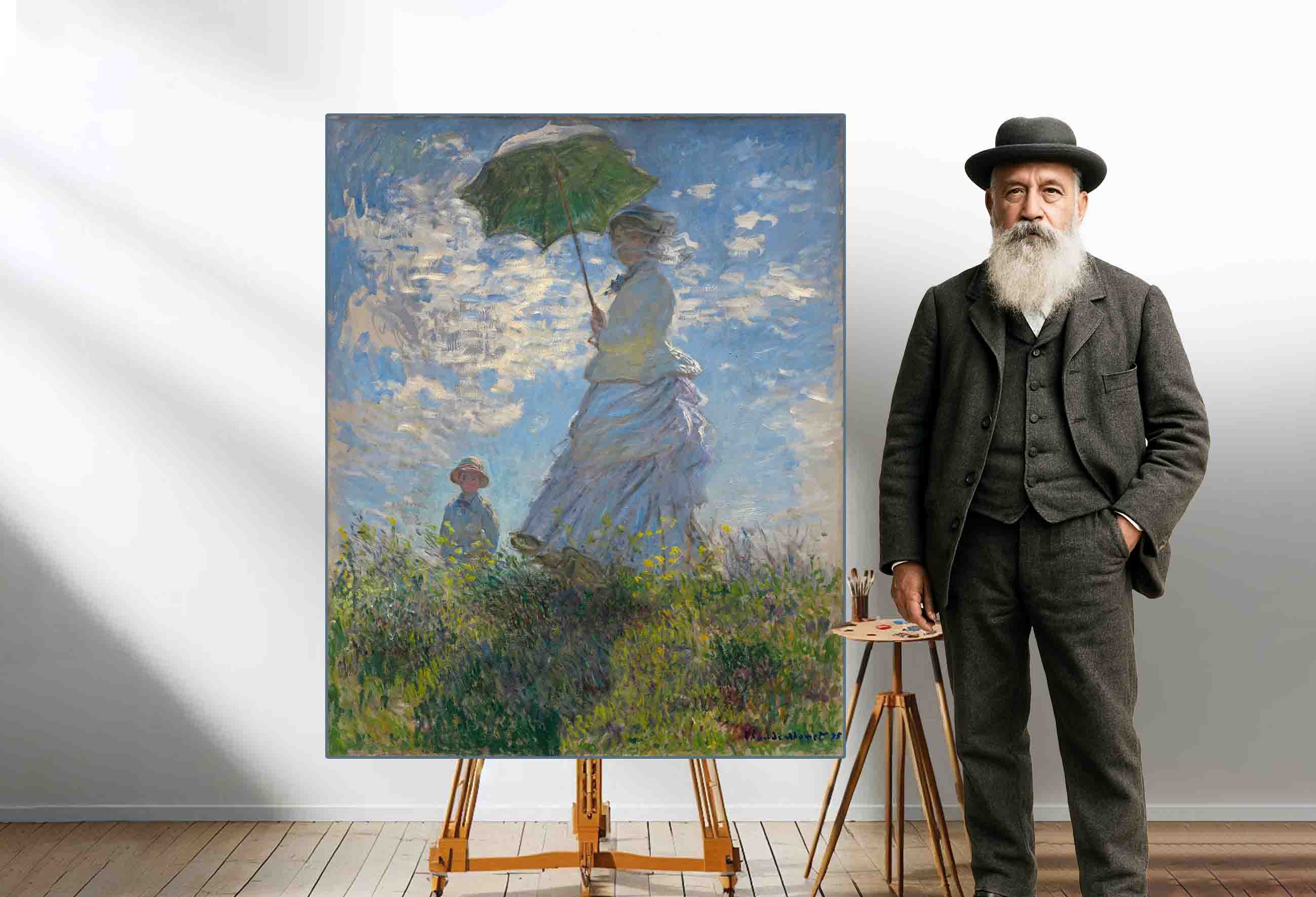 زنی با چتر (مادام مونه و پسرش) Madame Monet and Her Son